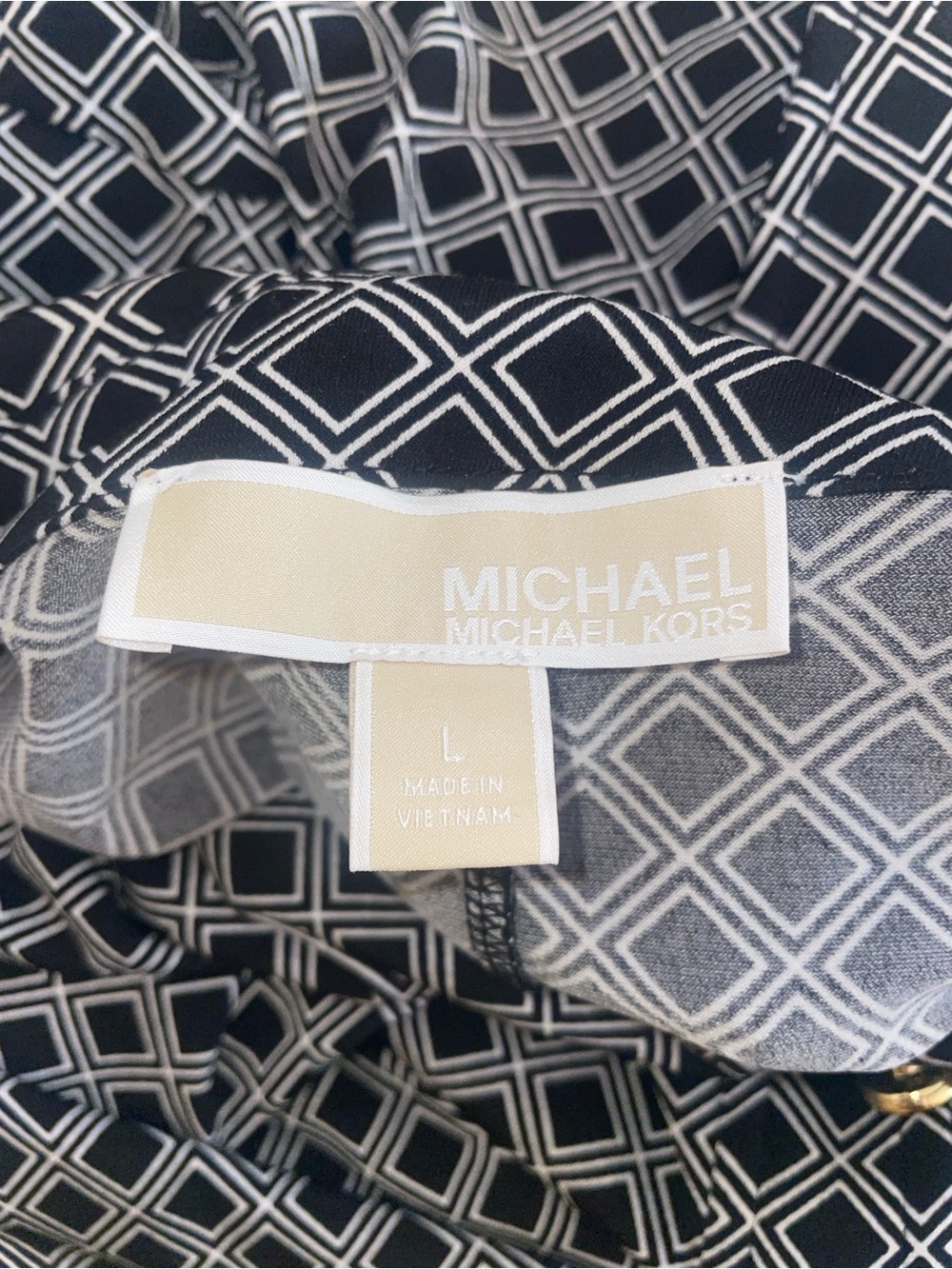 NWOT Michael Kors Shirt Dress Black and White with Gold Buttons - Picture 6 of 6
